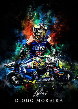 Diogo Moreira Motorcycle Racing Portrait
