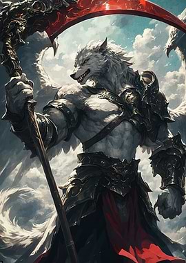 Werewolf Warrior with Red Scythe