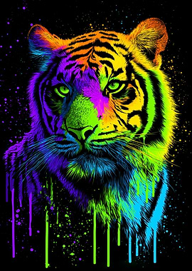 Neon Tiger Portrait