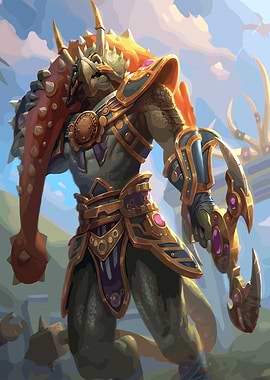 Lizard Warrior with Spiked Club