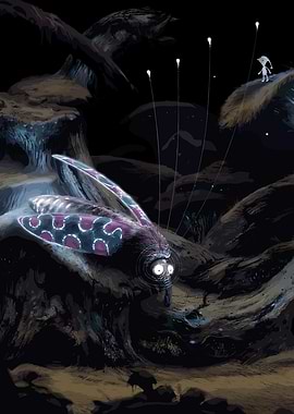 Fantasy Creature Encounter at Night