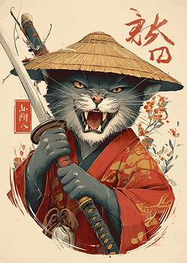 Samurai Cat Warrior