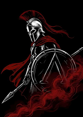 Spartan Warrior Illustration