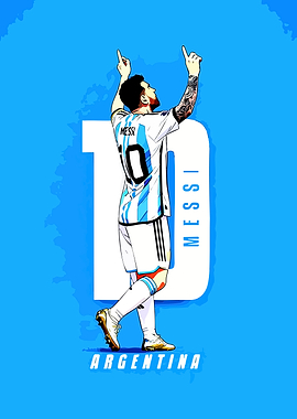 Lionel Messi Argentina Celebration Illustration