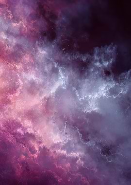 Nebula Cloudscape in Pink and Purple