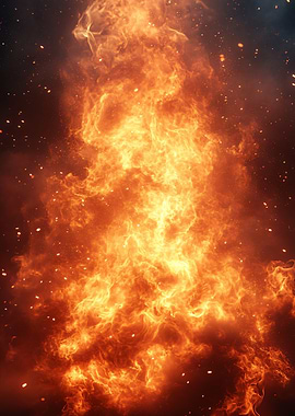 Towering Inferno: Fiery Abstract