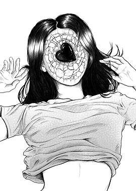 Cracked Face with Heart