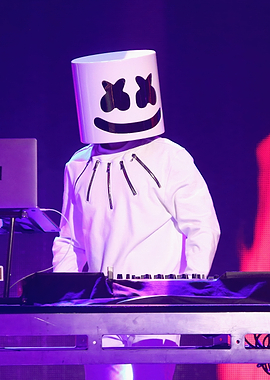 Marshmello performing on stage