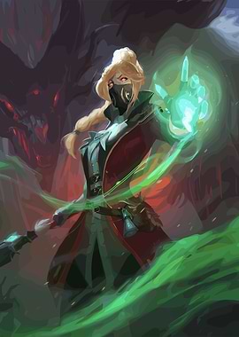 Mystic Woman Casting Green Magic