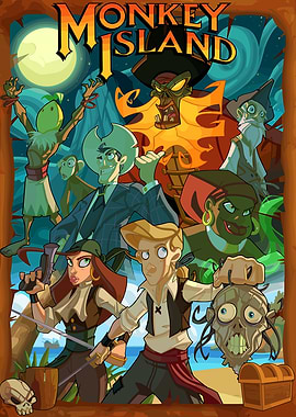Monkey Island Game Characters Poster
