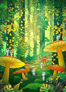 Forest Spirits on Mushrooms