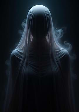Ethereal Figure in White Veil