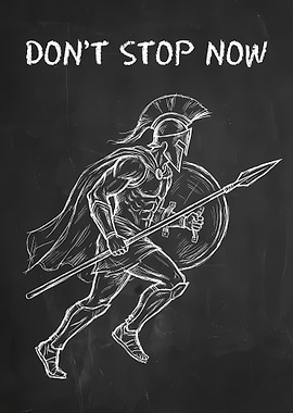 Spartan Warrior Chalkboard Art
