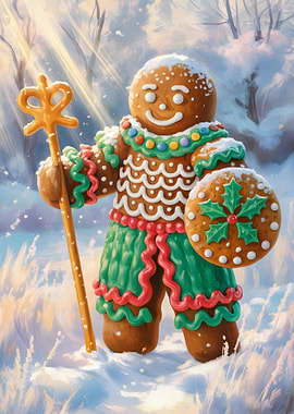 Gingerbread Knight in Winter Wonderland