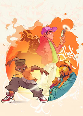 Hip Hop Culture Cartoon Illustration