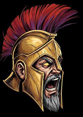 Spartan Warrior Head with Helmet