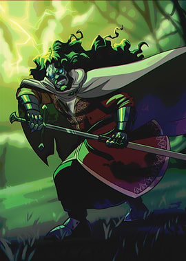 Fantasy Warrior with Sword in Forest