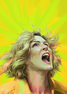 Uma Thurman Screaming in Yellow