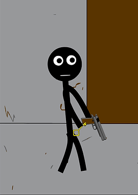 Stick Figure with Gun