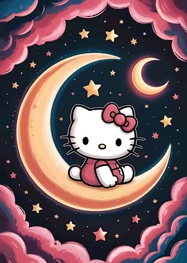 Hello Kitty on the Moon