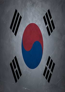South Korea Flag Grunge Texture