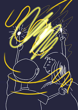 Couple with Sparklers