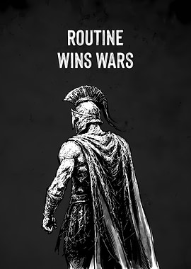 Routine Wins Wars Spartan Illustration