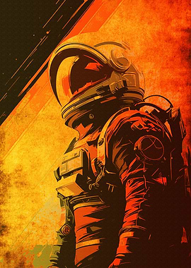 Astronaut in Orange and Yellow Hues