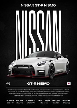 Nissan GT-R Nismo Car Poster