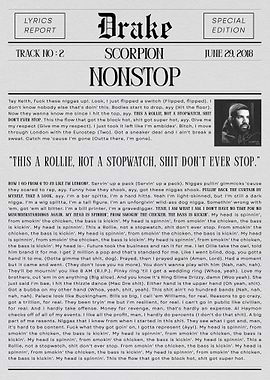 Drake - Nonstop Lyrics Report