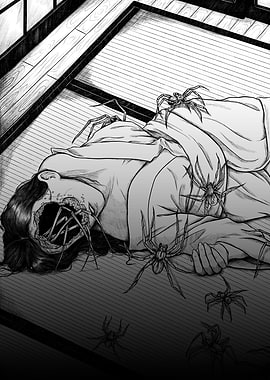 Spider Infested Woman in Japanese Room