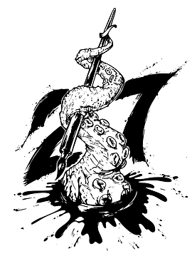 Tentacle with Pen Ink Illustration