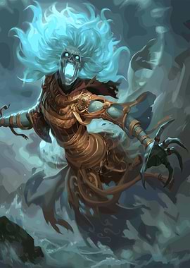 Undead Warrior with Glowing Hair