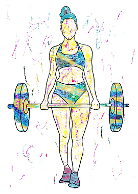 Weightlifting Woman Abstract Art
