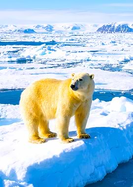 Polar Bear on Ice Floe