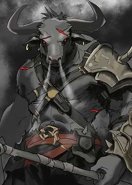 Minotaur Warrior Illustration