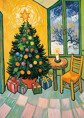 Christmas Tree in Van Gogh Style