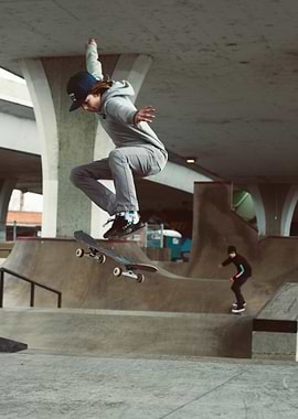 Skateboarder mid-air