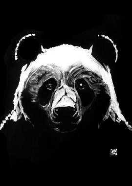 Monochrome Panda Portrait