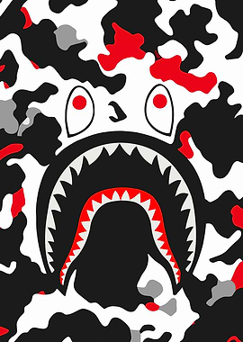 Bathing Ape Shark Camo Graphic