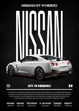 Nissan GT-R Nismo Car Poster