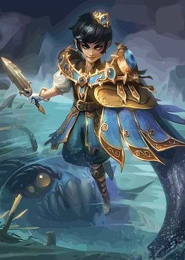 Fantasy Warrior with Sword and Armor