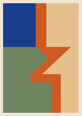 Abstract Geometric Color Block Art