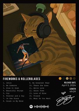 Cat with Headphones Album Cover