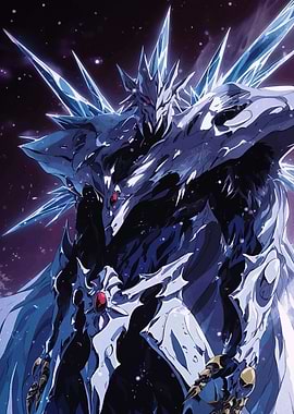 Icy Armored Warrior in Space