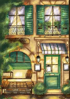 Charming Boulangerie Illustration