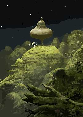 Mossy Landscape with Figure and Structure