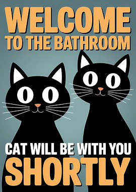 Welcome to the Bathroom Cat Art