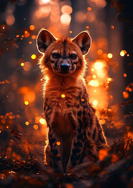 Hyena Portrait in Forest