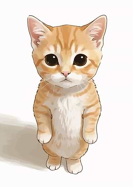 Cute Standing Orange Tabby Kitten